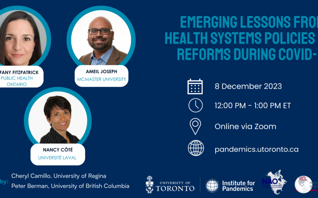 Emerging lessons from health systems policies and reforms during COVID-19